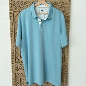 Tommy Bahama Men’s Polo Shirt Light Blue Short Sleeve Size XL